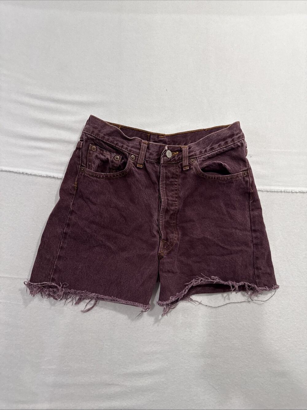 Levi's 501 Women's Wash Distressed Cutoff Denim Shorts Button Fly W28